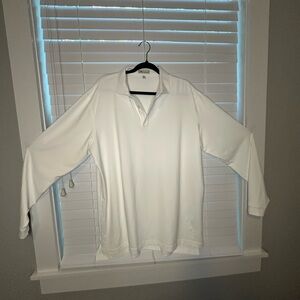 NWOT | Peter Millar White Long Sleeve Polo